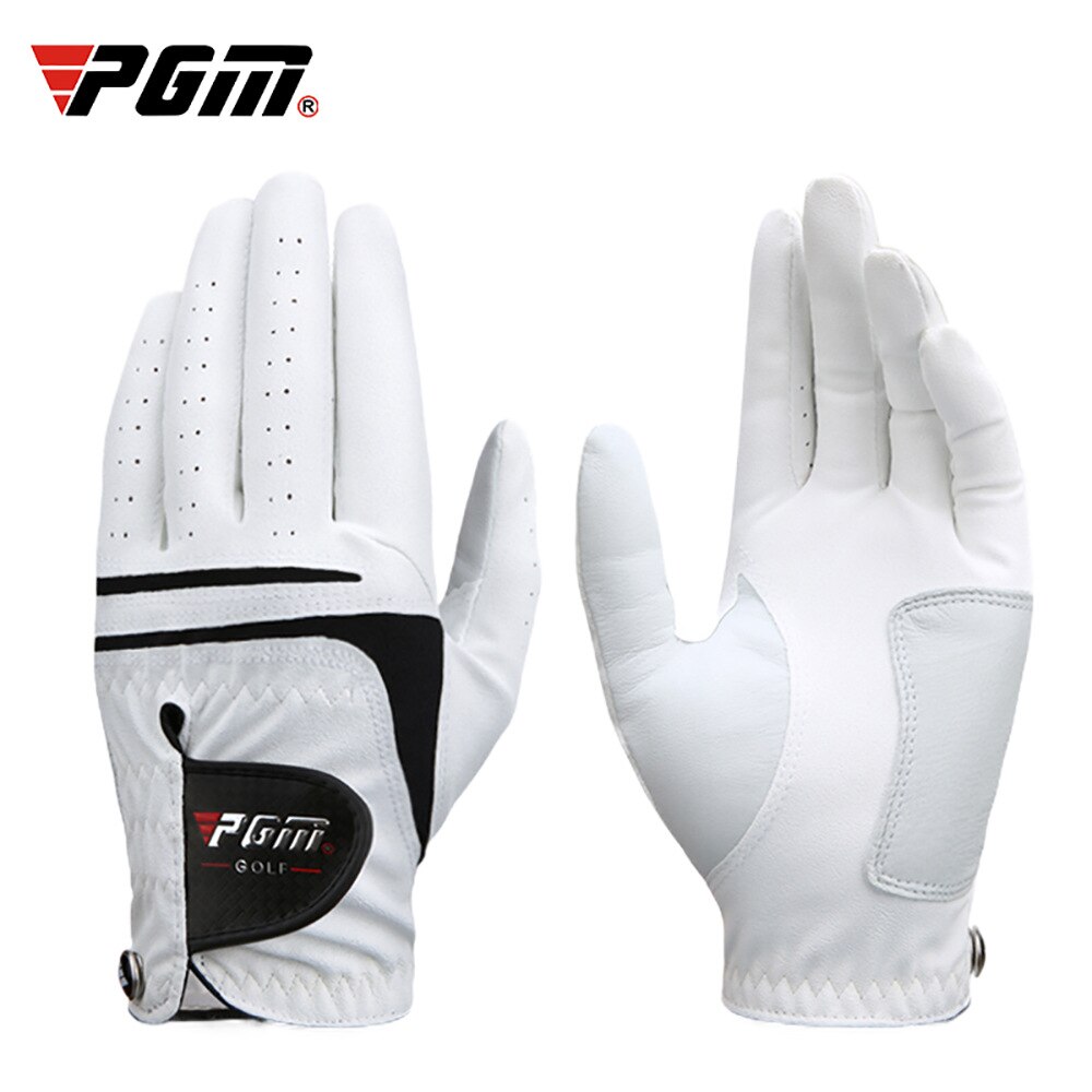 PGM Männer Golf Handschuhe Weiß Atmungsaktive Kind-lammfell Echtes Leder Sport Hand Handschuh Tragen Einzelne Verknüpfungen Rechtshänder schlagen ST022
