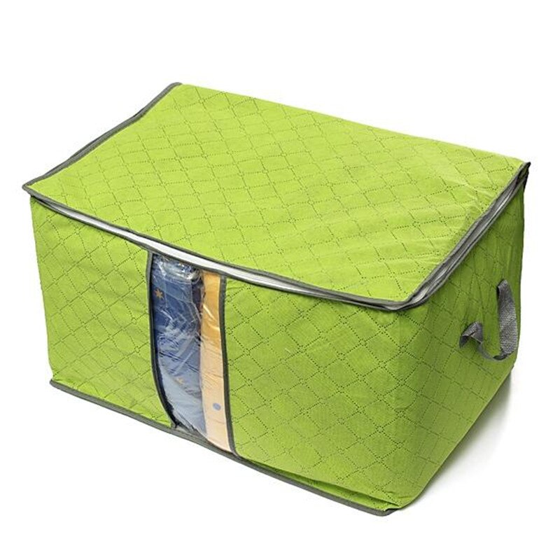 Bamboe Draagbare Kleding Opbergtas Organizer 60x40x35 cm Vouwen Closet Organizer Voor Kussen Dekbed Deken Beddengoed