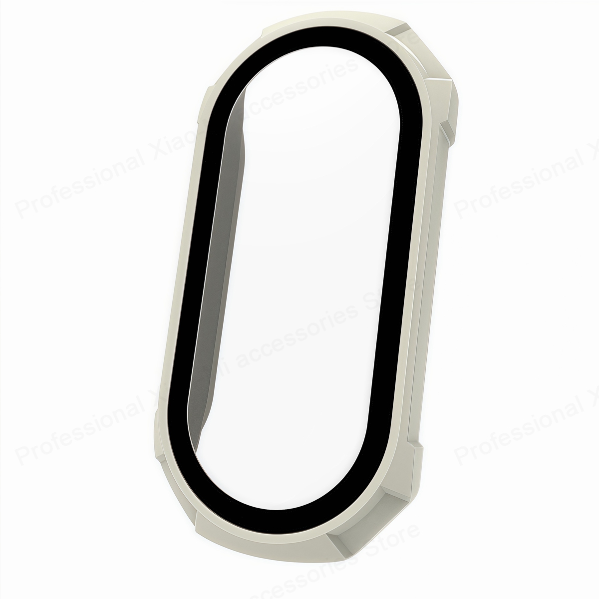 2in1 Screen Protector Case For Xiaomi Mi Band 10 9 8 7 5 4 3 PC Full Cover Tempered Glass Bumper For Miband 7 8 9 10 Accessories: XXL / Ivory
