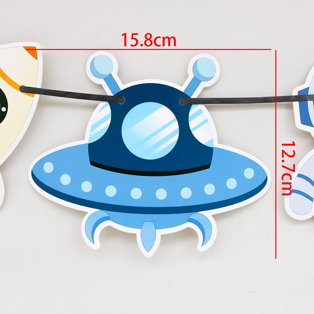 Ytre rom tema dekorasjon hengende banner romskip astronaut fest kranser barn bursdag fest rekvisita trekke blomster