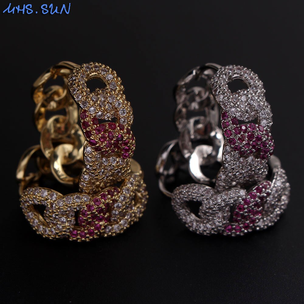 MHS. suola 2020 Nuove donne di arrivo monili zircone cubico di lusso oro/argento colore orecchini a cerchio per donna gli orecchini regalo del partito 1 coppia