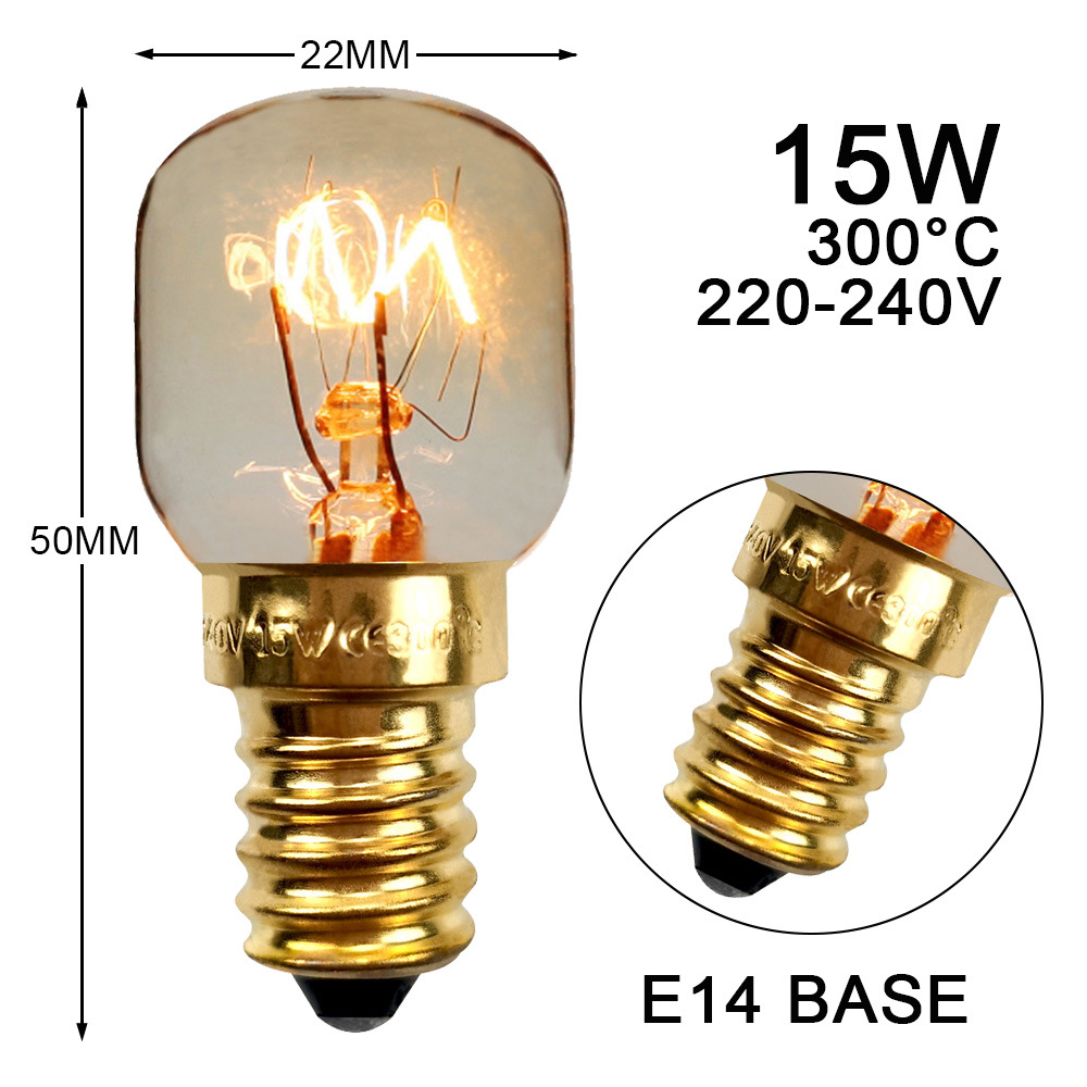 Hittebestendige Oven Licht Hete Zout Bol 15W 25W Koelkast Licht Afzuigkap Lamp E14 Zoutbol Hoge Temperatuur