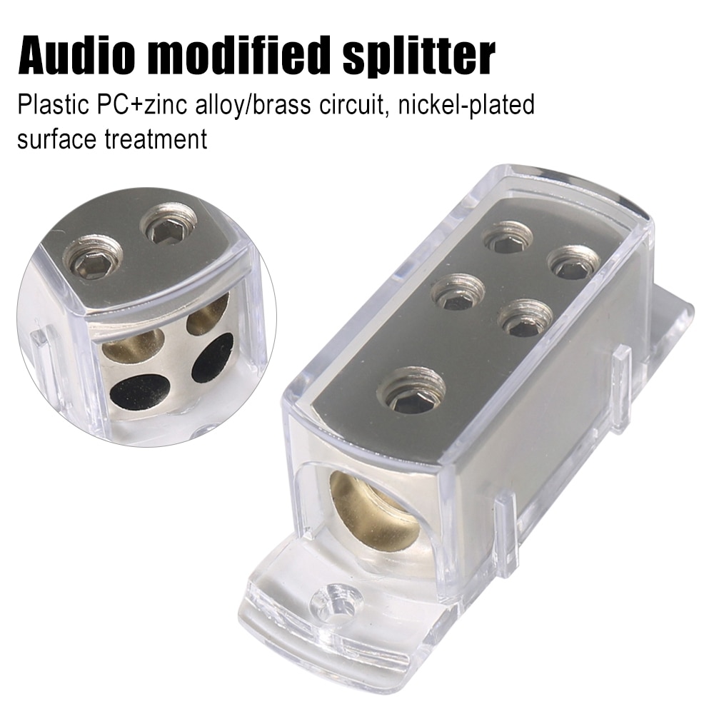 Auto Versterker Audio Splitter Met 4-Weg Audio Power/Grond Kabel Splitter Distributie Blok Grond Distributeur Aansluiten Blok