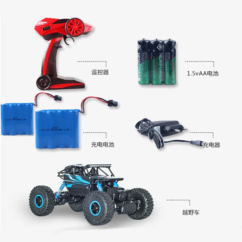 2.4G 4CH 4WD Rock Crawlers climbing RC Car 4x4 Driving Car Double Motors Drive Bigfoot Car Remote Control Off-Road Vehicle toy: 05