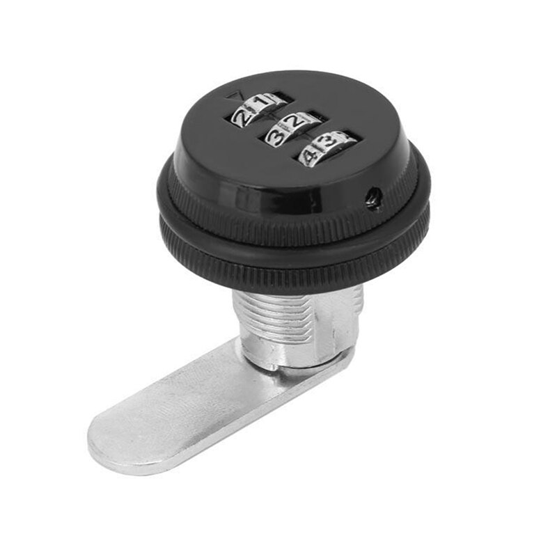 3 Digits Password Smart Lock Clockwise Anti-clockwise Door Lock Digital Electronic Cabinet Door Lock Drawer Password Locker: black