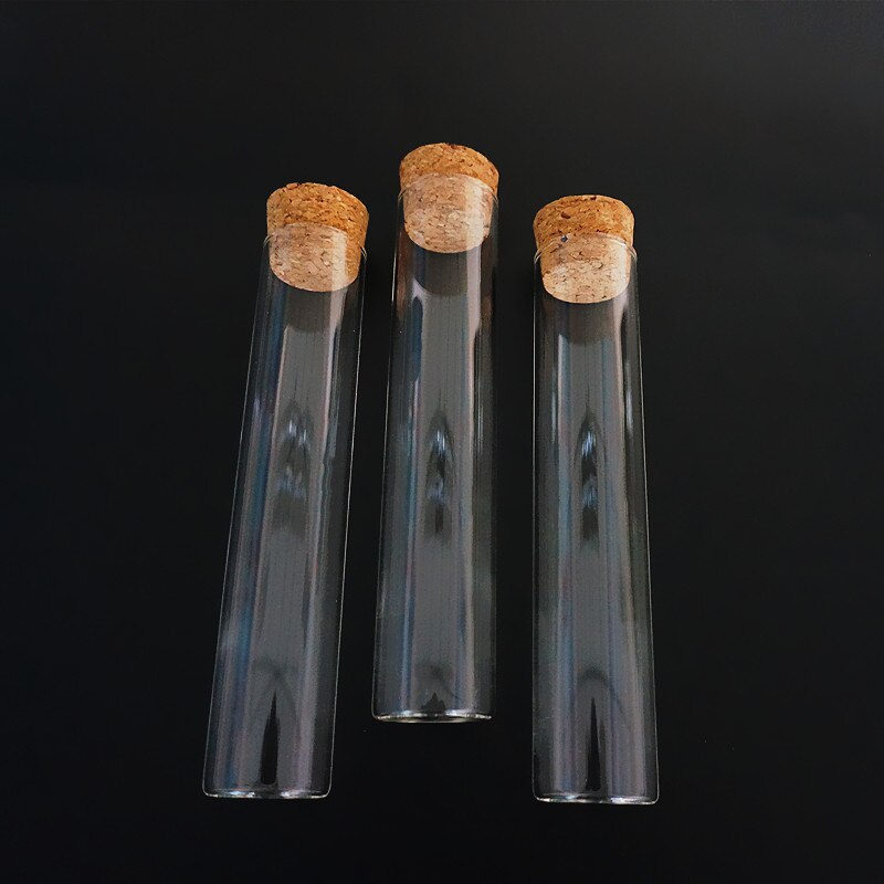 5pcs/set 30x150mm Unique Transparent Lab Glass Test Tube With Cork Stoppers Flat Bottom Labware Supplies