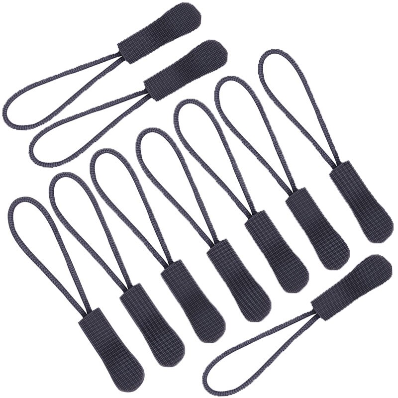 10x Rits Puller End Zip Cord Tab Vervanging Clip Fixer Gebroken Gesp Reistas Outdoor Rugzak Trekkers: Grey