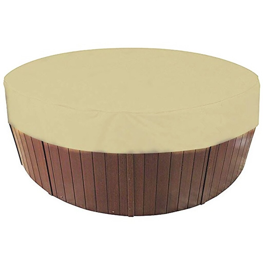 Poolovertræk solar swimmingpool udendørs rundt badekar topdæksel vandtæt baldakin støvdæksel sølvbelagt regn  #yl10: 160 cm x 90cm / Beige