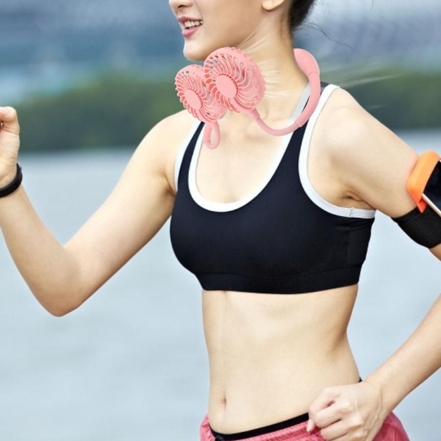 Hands Free Neck Fan Mini USB Portable Cooling Fan with Massage Aromatherapy Function Outdoor Sport Hanging Air Conditioner Fan