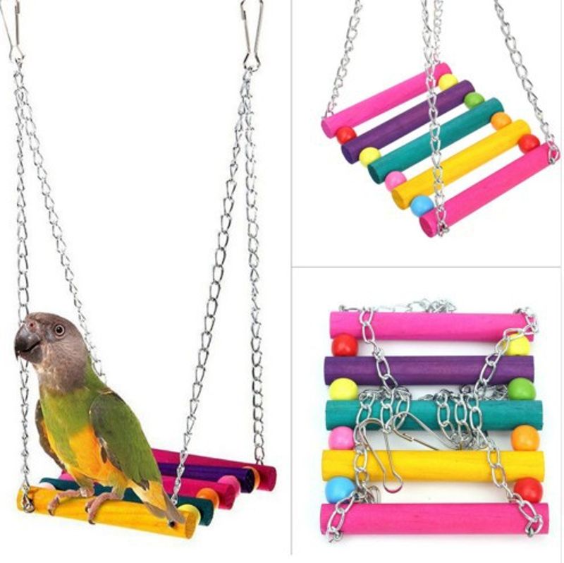 3 pièces perroquet Cage jouet écureuil Hamster écureuil hamac nid d'oiseau balançoire échelle petit Animal oiseau Cage Kits de jouets