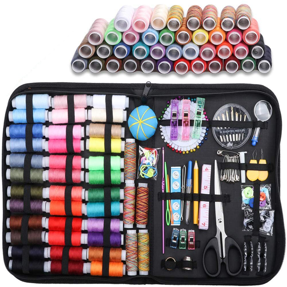 200pcs Sewing Kit Box DIY Sewing Thread Needles Kits Set Hand Stitching Knitting Tools Craft Thread Sewing Accessories