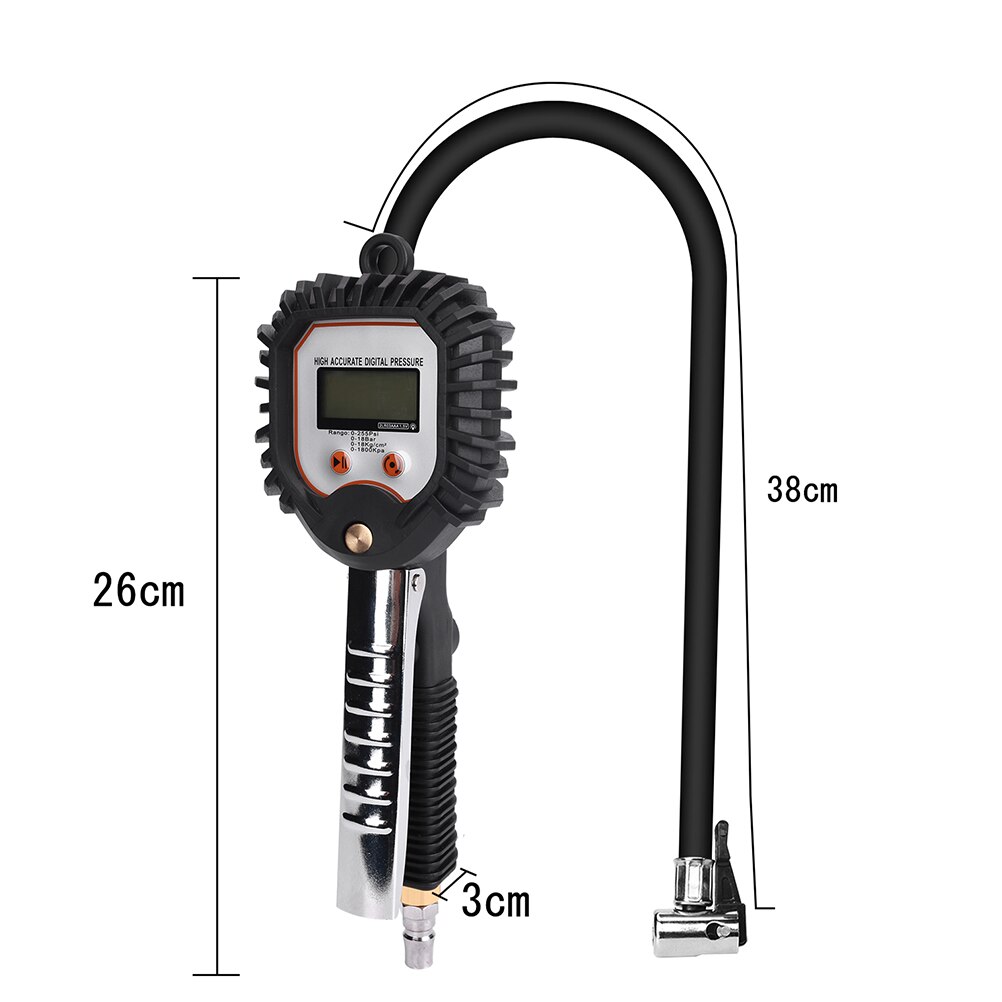 Manomètre Numérique Pour Pneus - 4 Unités (PSI, Bar, KPA, Kg/cm²), écran Rétroéclairé, Précision ±1%, Plage 3-255 PSI
