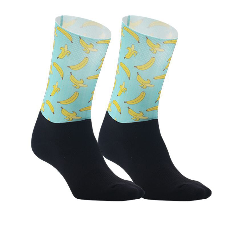 Professionelle Sport Pro Radfahren Socken Bequeme Straße Fahrrad Socken Männer Frauen Lustige Persönlichkeit Anti Slip Sport Socken: banana