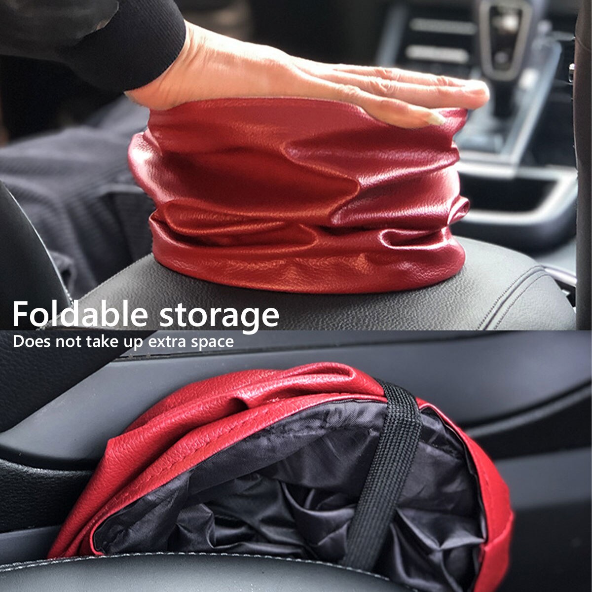 Car Storage Basket Interior Rubbish Container For Waste Organizer Holder Waterproof Garbage Can Trash Bin Folding Storage Bag