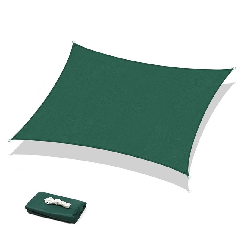 Rectangular Sun Shade Oxford Cloth Shade Sail, Very Suitable for Outdoor Patio Garden Courtyard Backyard, Green