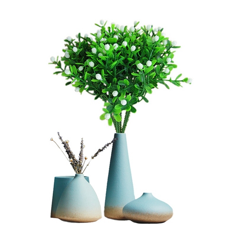 Green Artificial Flower Simulation Milan Small Bouquet Plastic Plant Flowers For Wedding Home Office Party Decoration Art