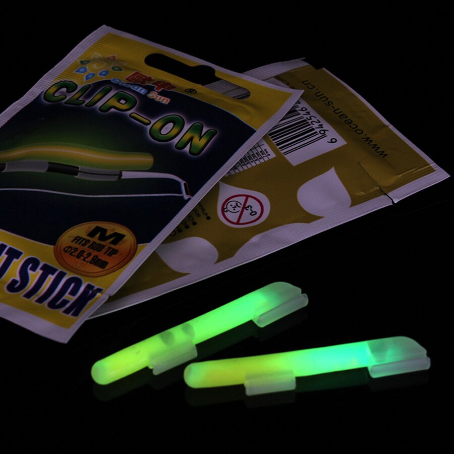 10pcs Clip-On Fishing Rod Glow Stick Fishing Lights Float Stopper Fireflies Night Fishing Float Bobber Dark Glow Stick Outdoor