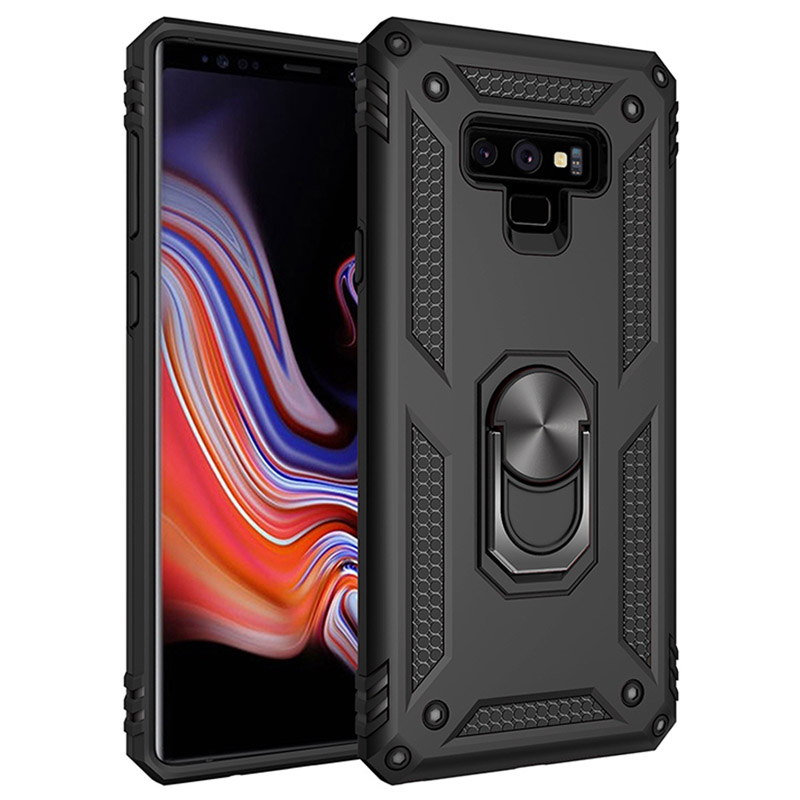 Sergeant armor handyhülle für samsung note 9, 8, 10, 5g, stoßfest, mit ständer, schutzhülle, rückseite für galaxy note 10 plus: Aluminium / Schwarz