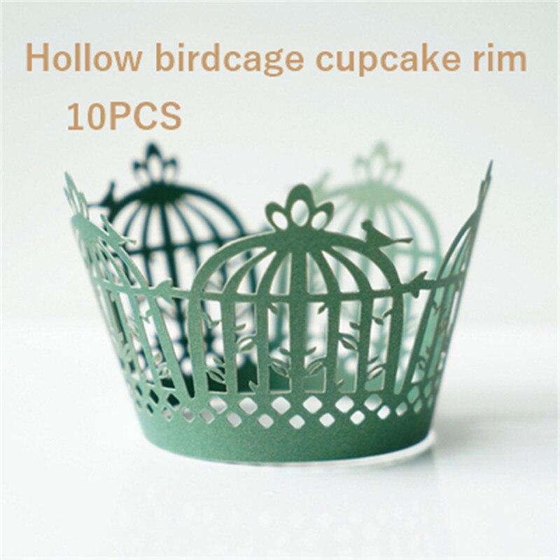 Cup Cake Grens Bos Art Papier Houder Parelmoer Papier Hollow Birdcage Cupcake Grens: 5