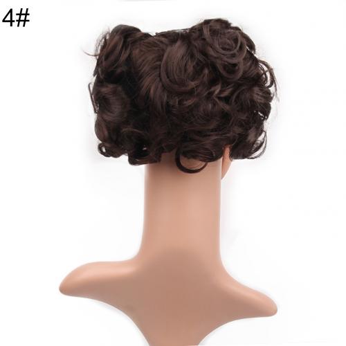Scrunchie Wrap Messy Short Ponytail Extension Curly Wave Clip Hair Bun Chignon: 4G