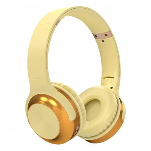 A10 Bluetooth Headphones - Over Ear Stereo Wireless Headset with Mic, Noise Cancelling, SD Card Slot: Golden