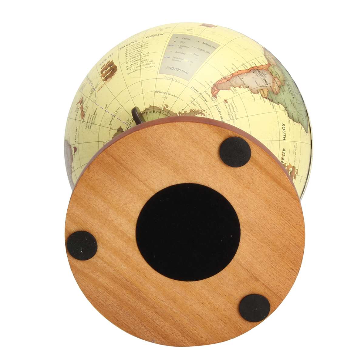 Aarde Globe 5.5 "Vintage Houten Ornamenten Wereldbol Constellation Kaart