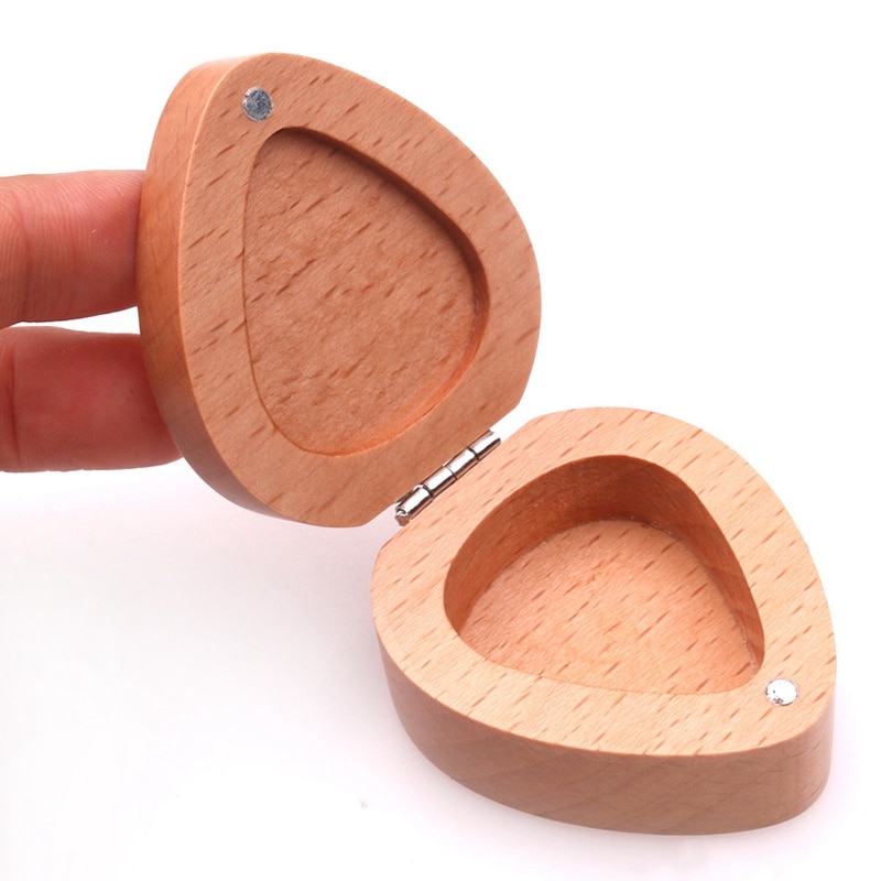 Guitar Guitar Picking Box Storage Box Picks Solid Wooden Hold Case Care Tool Guitar Picks Box Guitar Accessories