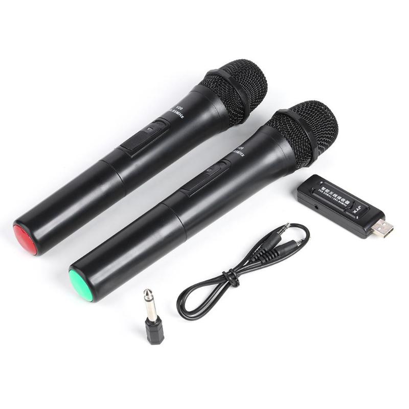 1pc/2pcs Smart Wireless Microphone Handheld Mic with USB Receiver for Karaoke Speech Loudspeaker Audio Microphones Tools