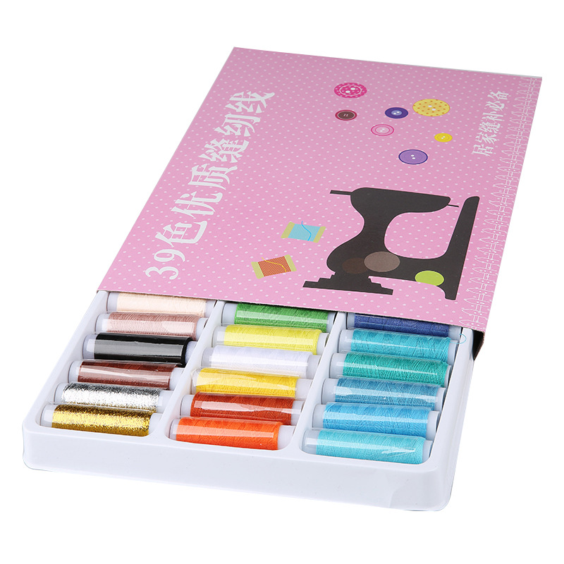 39PcsHigh-Streng Polyester Mixed Colors Yarn Sewing Thread Roll Machine Hand Embroidery 160 Yard Each Spool For Home Sewing Ki