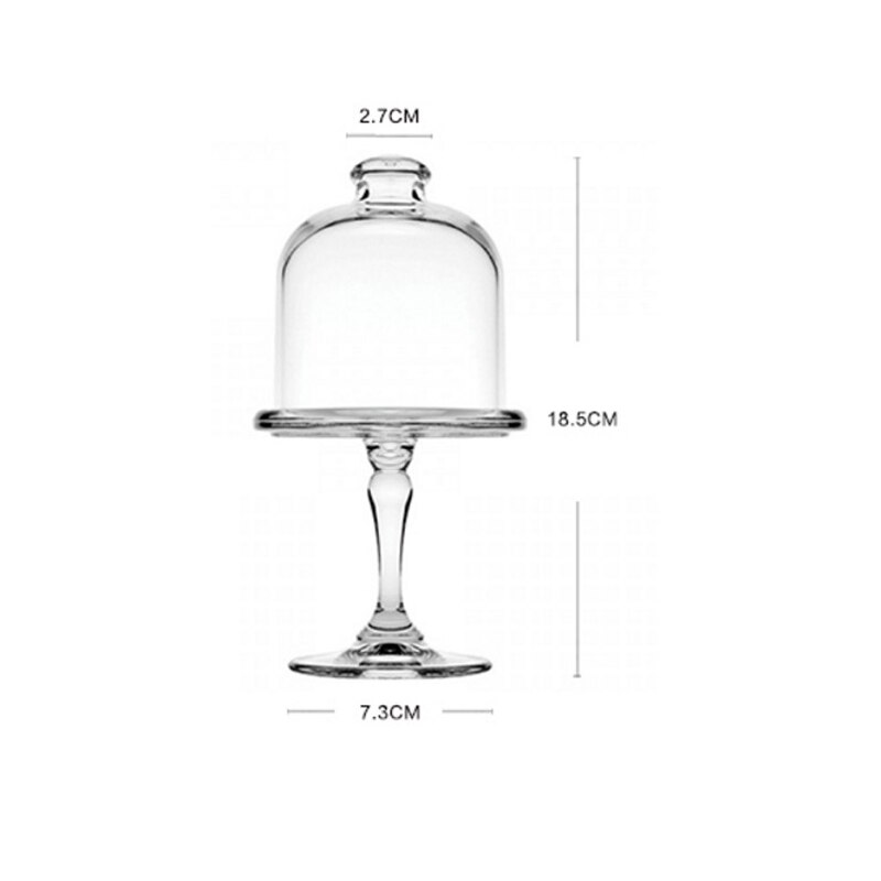 Plateau à gâteau en verre européen avec couvercle anti-poussière ménage pâtisserie assiette Western dessert assiette maison mariage décoration: A