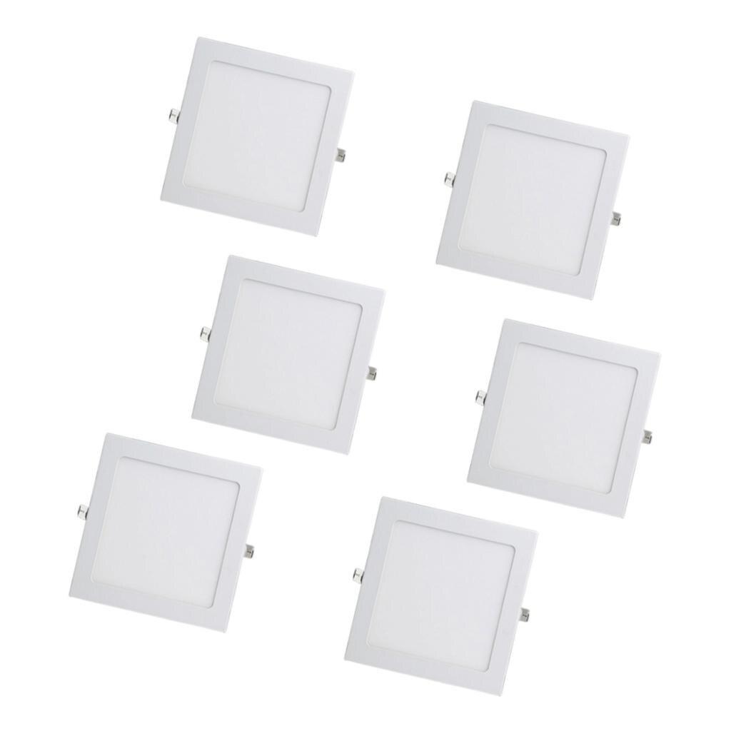 12W 6pcs LED Panel Light Recessed Kitchen Bathroom Ceiling Lamp-Square
