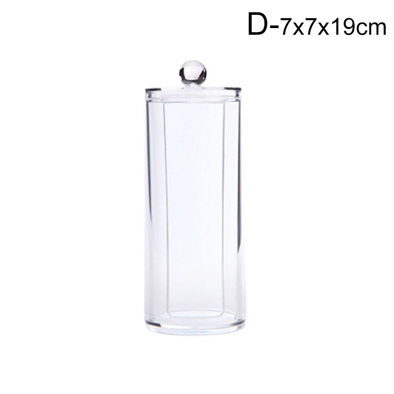 Recipiente para bastoncillos de algodón transparente, soporte para brotes, Base para habitación, almohadillas de algodón decorativas, recipiente para palillo de dientes: D