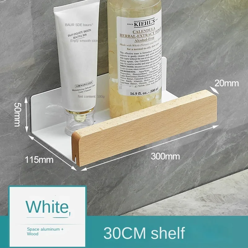Houten Badkamerplank, Opberghouders Rek Aan De Muur Gemonteerde Badkamerplanken, Opbergrek Voor De Badkamer: Black