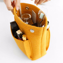 Portable Multifunction Travel Cosmetic Bag Large Capacity Purse Organizer Felt Bag Handy Handbag Portable Pouch Bags Cases