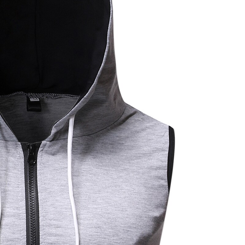 Hip Hop Heren Vesten Mouwloze Slim Fit Elastische Hooded Vest Mannen Casual Gilet Homme Rits Pocket Vesten Jas Vest XXL