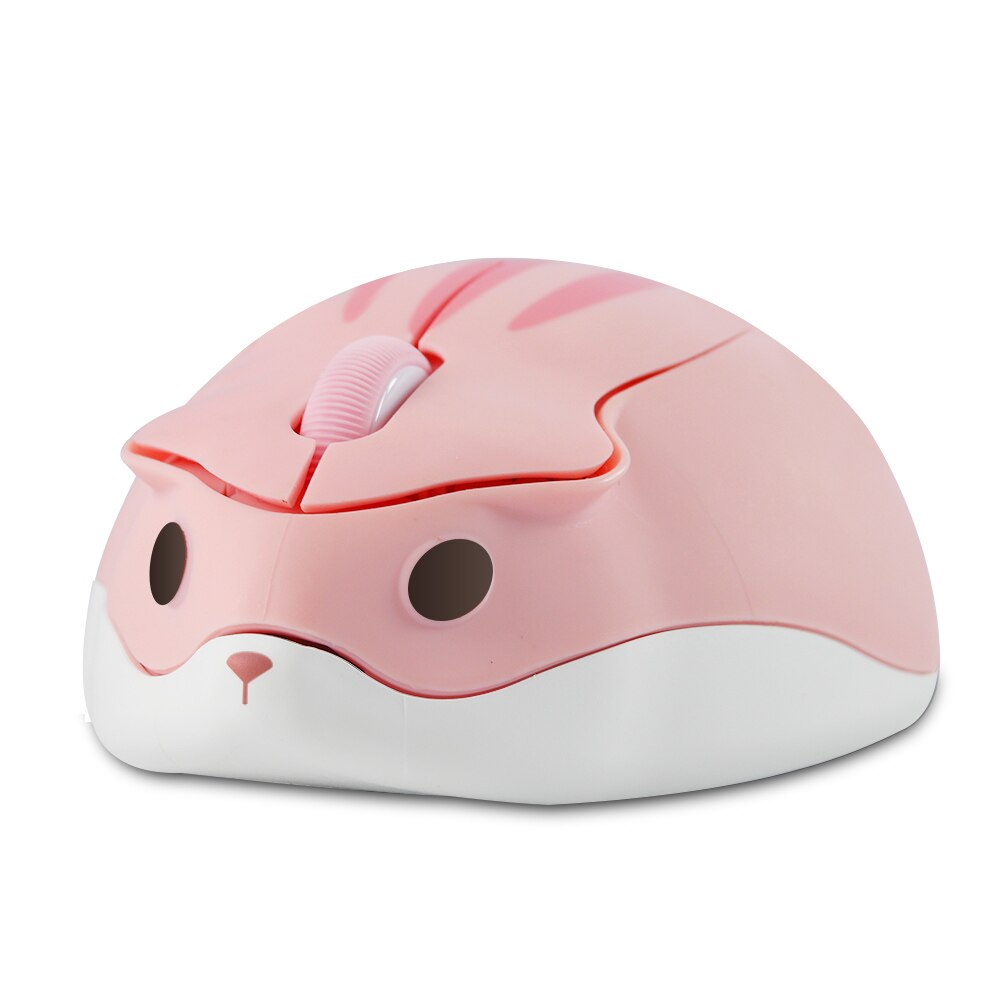 2.4G Wireless Optical Mouse Cute Hamster Cartoon Computer Mice Ergonomic Mini 3D Gaming Office Mouse Kid&#39;s: Pink