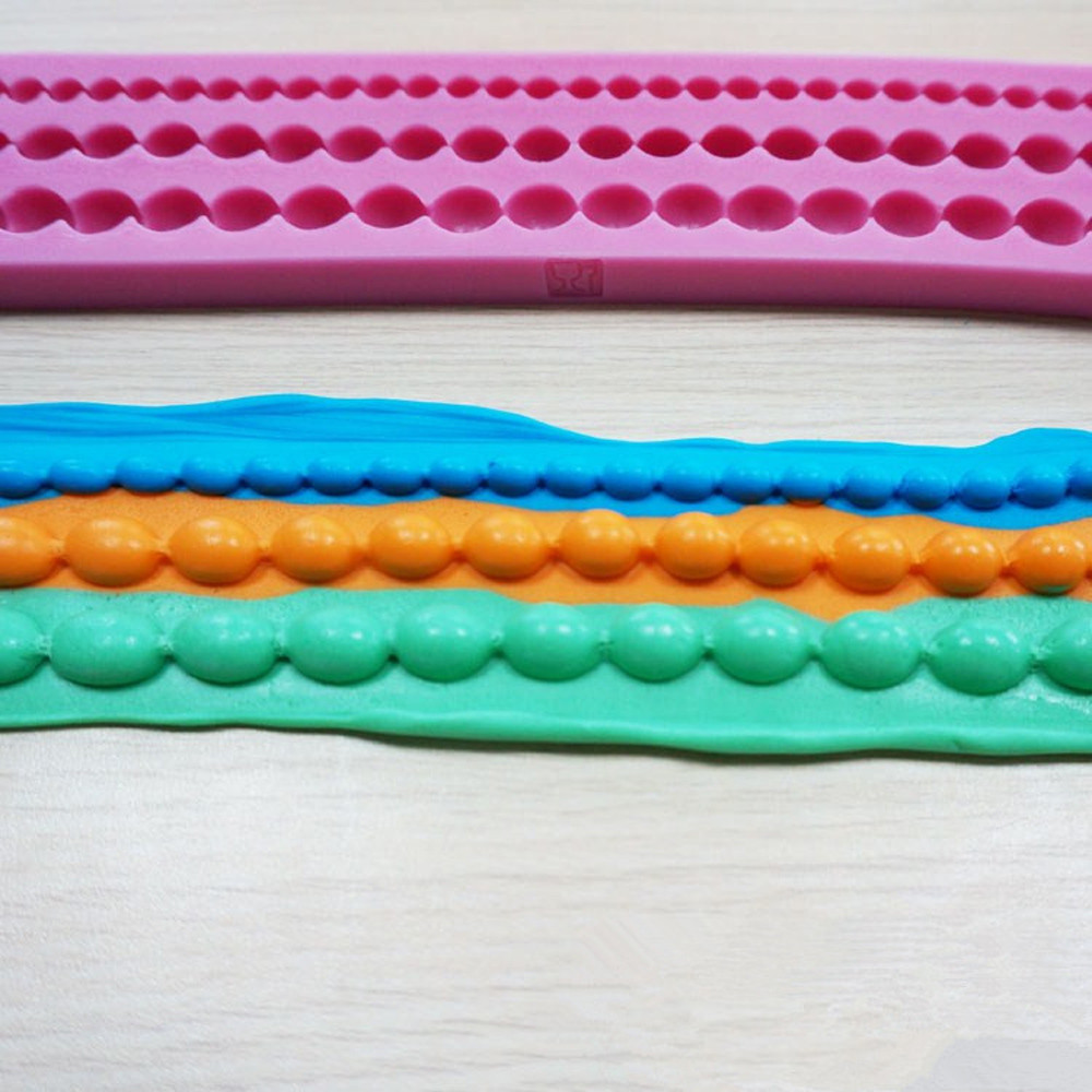 Diy perle string lim perle leire form fondant kake silikon verktøy dekor