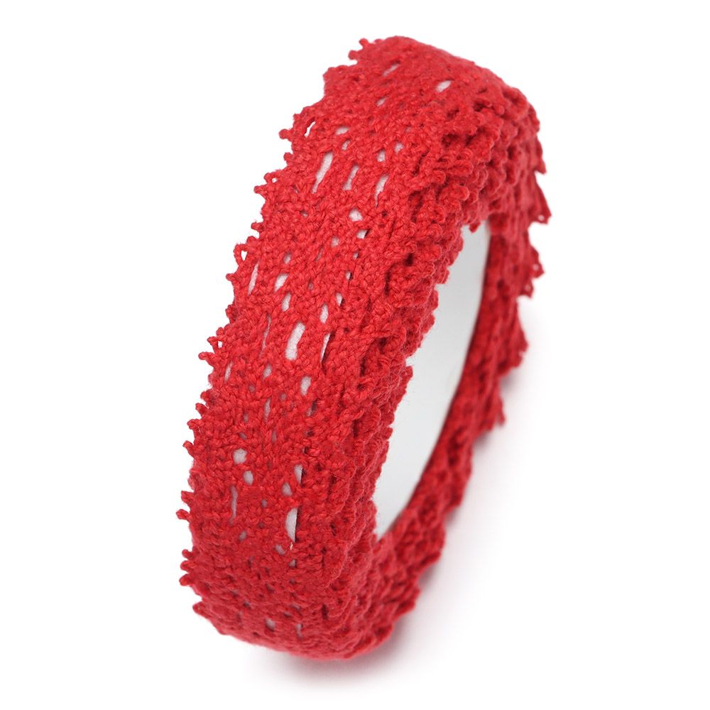 1 rolka kwiat taśma maskująca rolka do czyszczenia ubrań gumowa koronka rolka Scrapbooking naklejka samoprzylepna DIY rzemiosło Album dekoracyjny przyklejony: 1.5cm red