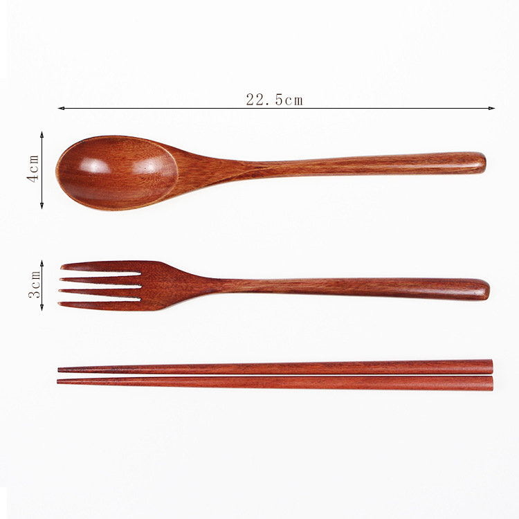 Löffel, Gabel, Essstäbchen, tragbares Besteck, Holzbesteck-Set, Reise, umweltfreundliches Besteck-Set, , Utensilien für Küchensets, Esszimmer