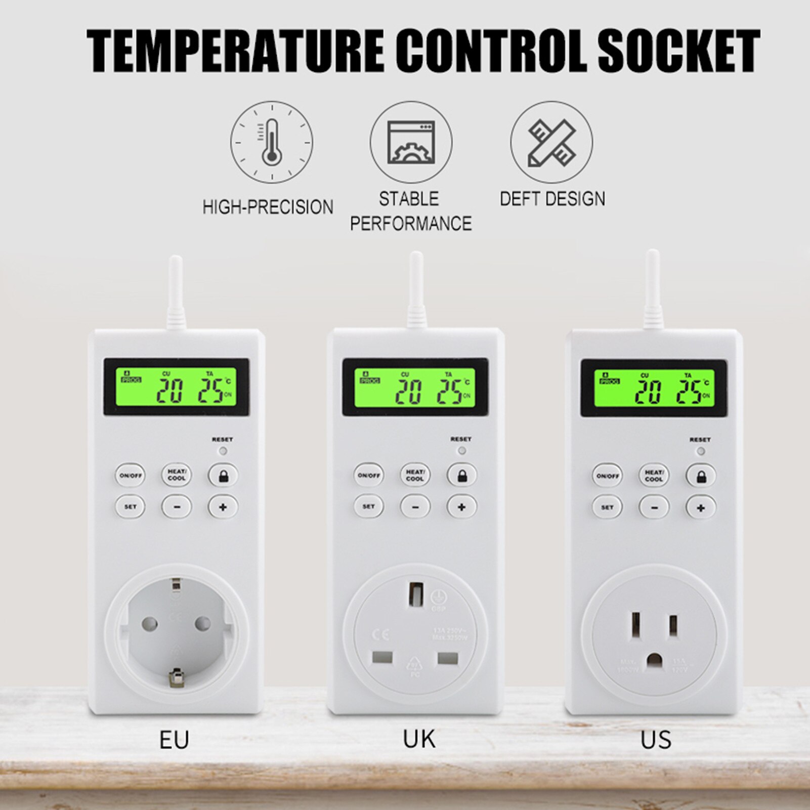 Auto Temperature Control Switch Outlet Plug In Thermostat With Temperature Sensor Smart Temperature Controller Socket Outlet
