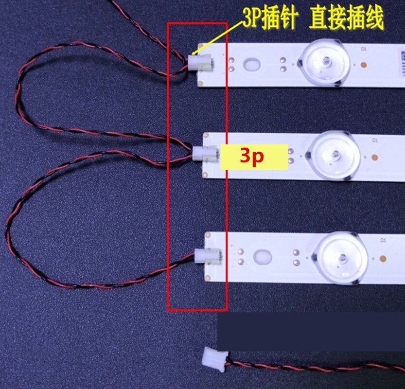 5piece/lot 3p socket universal LCD TV backlight strip plug-in set line Plug-in LCD backlight TV strip strip
