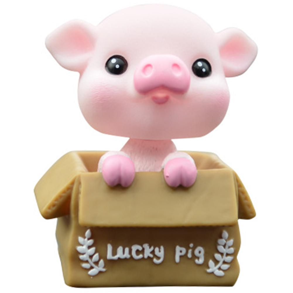 Auto Decoratie Auto Geluk Varken Hoofd Schudden Varken Leuke Sieraden Interieur Decoratie Familie Desk Doll Speelgoed Auto Interieur Levert: Round eyes