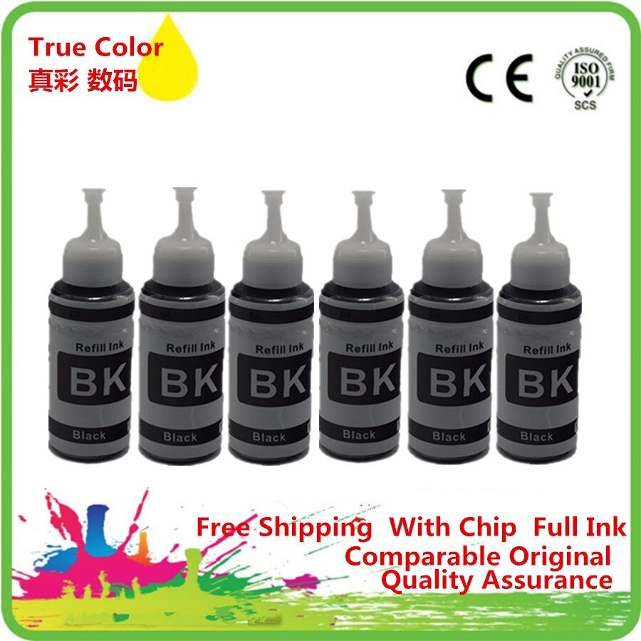 Refill Dye Ink Kit For Epson L800 L801 Printing Inkjet Printer No. T6731/2/3/4/5/6 Use For Refillable Cartridge Ciss: 6BK