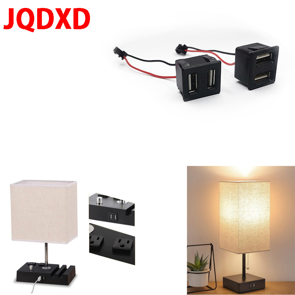 Storström 2 p dubbelskikts-usb hona-bas typ-c-uttag ett hon-usb-lampladdningsuttag strömuttag med kabelkontakt