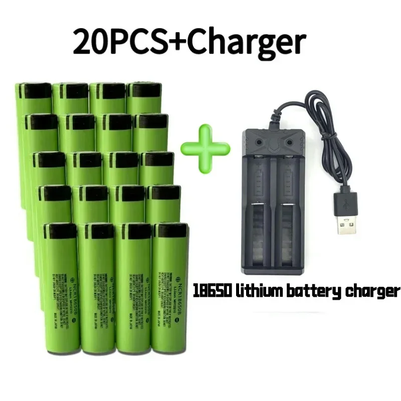 100% Rechargeable lithium battery 18650 Battery 3.7V 3400mAh 34B pour lamp de poche chargeur USB original NCR18650B: SKY BLUE