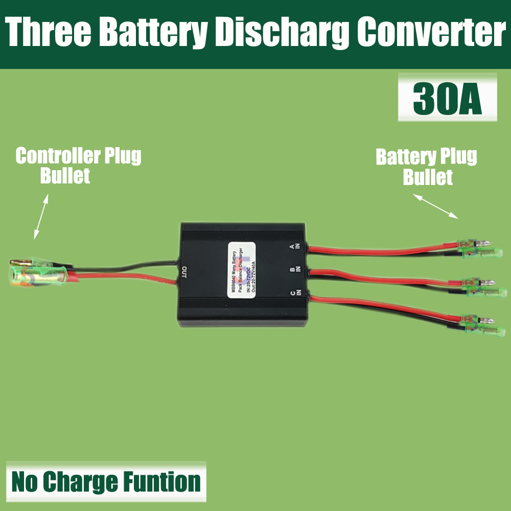 Ebike Three Triple Battery Discharge Converter Connection Adapter 20V-72V 30A/40A Ebike Double Battery Discharge converter: plum