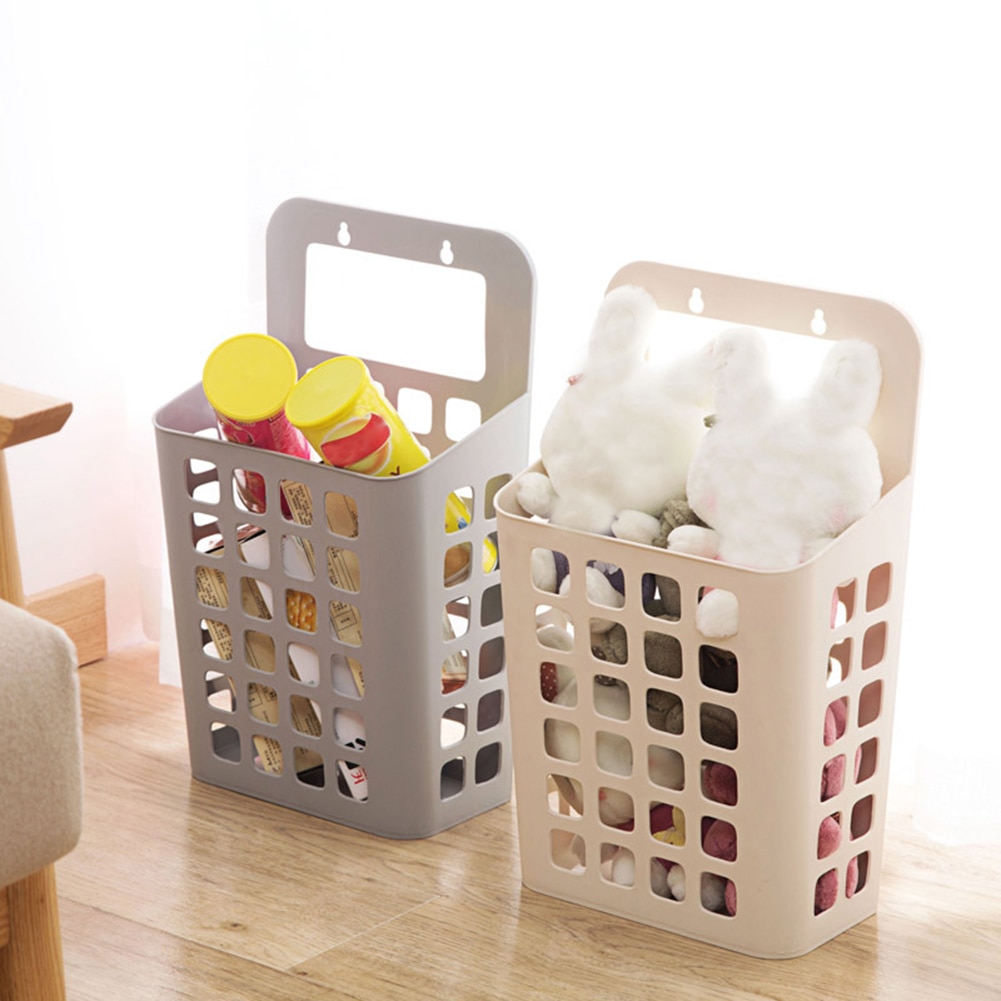 Panier à linge en plastique creux | Ventouse, panier à linge en plastique, jouet vêtements sales, organisateur de la maison, panier ajouré ventouses simples et élégantes