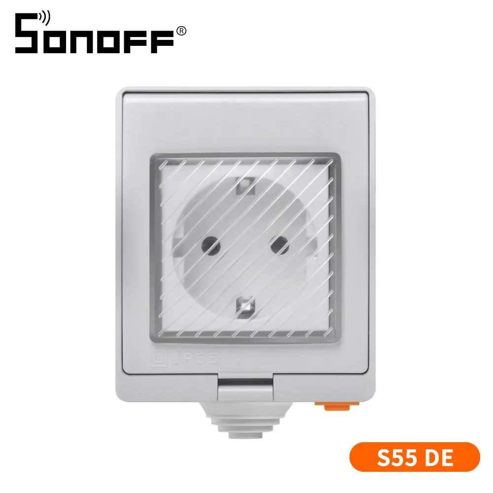 Sonoff S55 Wasserdichte Wifi Clever Steckdose IP55 Steckdose Timer draussen EU Stecker Vocie APP Fernbedienung Arbeitet mit Alexa IFTTT