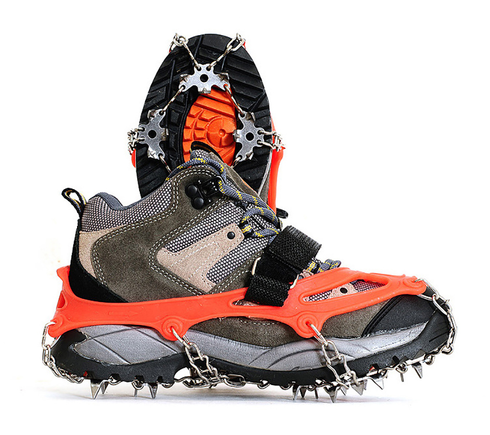 Ice Grippers - 18 Teeth - Anti-Slip Cleats for Boots - Hiking & Climbing