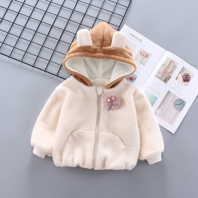 Peutermeisjes winterkleding kinderkleding warme kinderjas jongens dikke wollen trui met capuchon jongenskleding